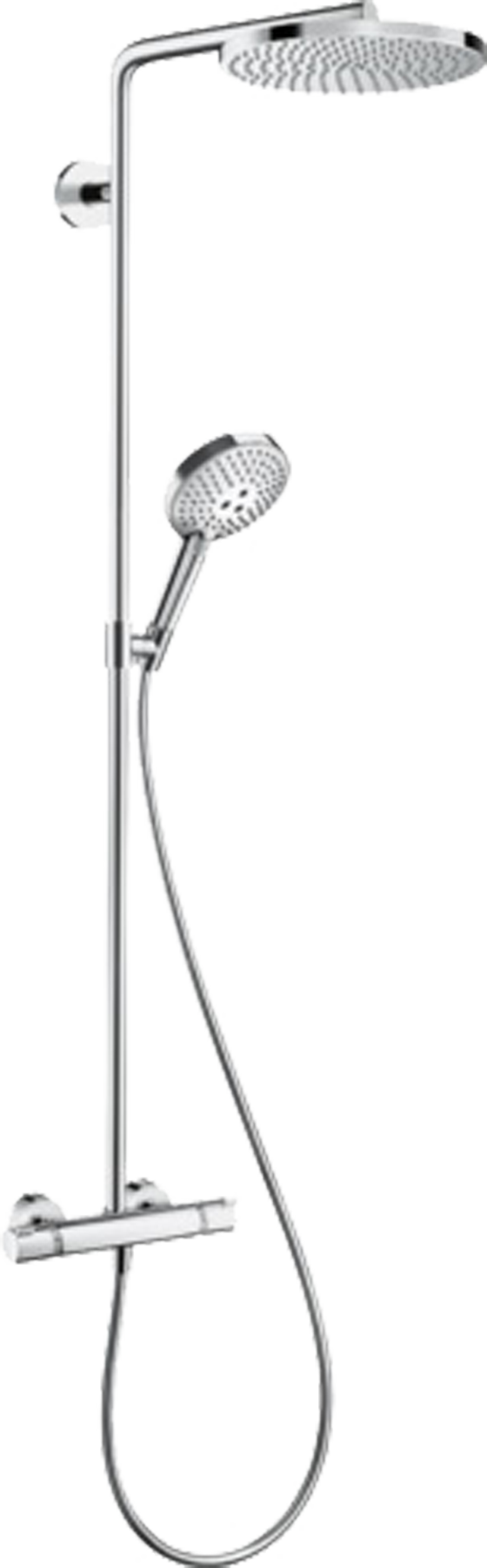 Hansgrohe Raindance Select S 240 Powderrain colonne de douche de pluie mitigeur thermostatique Chrome Brillant