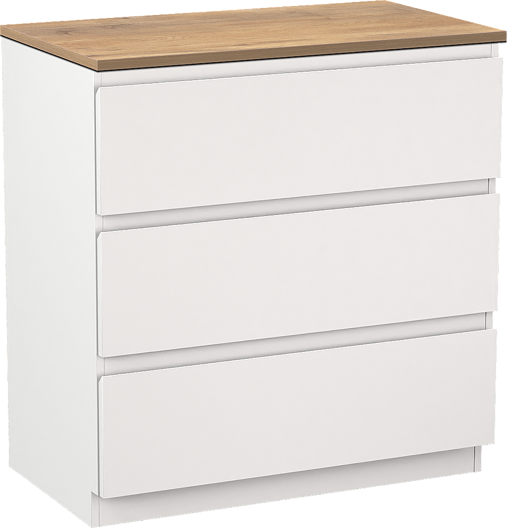 Linie Lado meuble salle de bains à poser 80 x 46 cm blanc mat avec Lado tablette simple en mélaminé chêne naturel