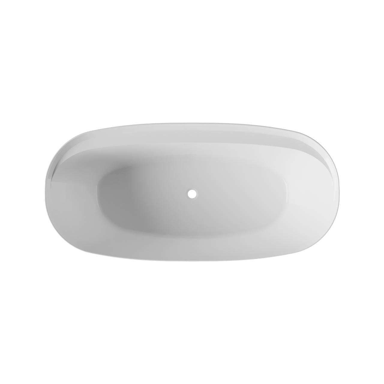 Luca Varess Sutilo ovaal vrijstaand bad 170 x 80 cm acryl Hoogglans Wit met geïntegreerde legplank