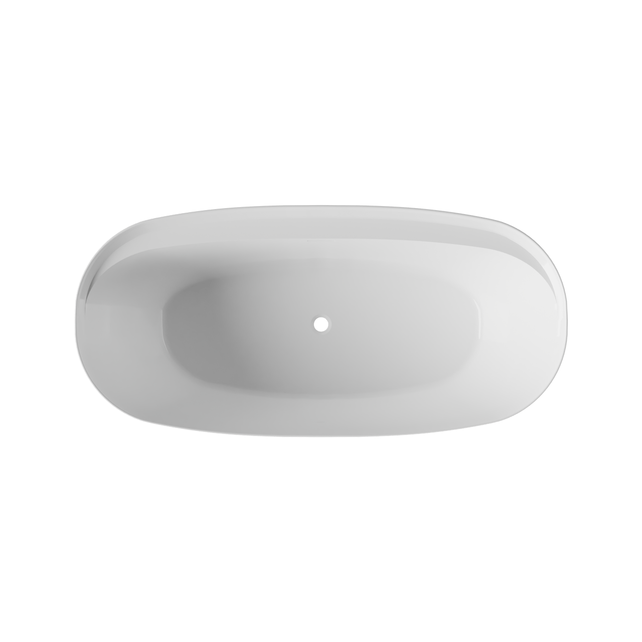 Luca Varess Sutilo ovale baignoire îlot 170x80 cm acrylique Blanc Brillant avec tablette intégrée