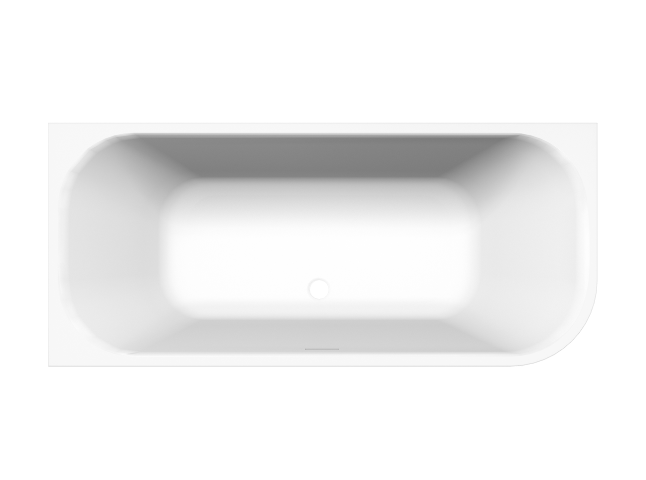 Luca Varess Mezzo tweepersoons hoekbad links 180 x 80 cm acryl mat wit
