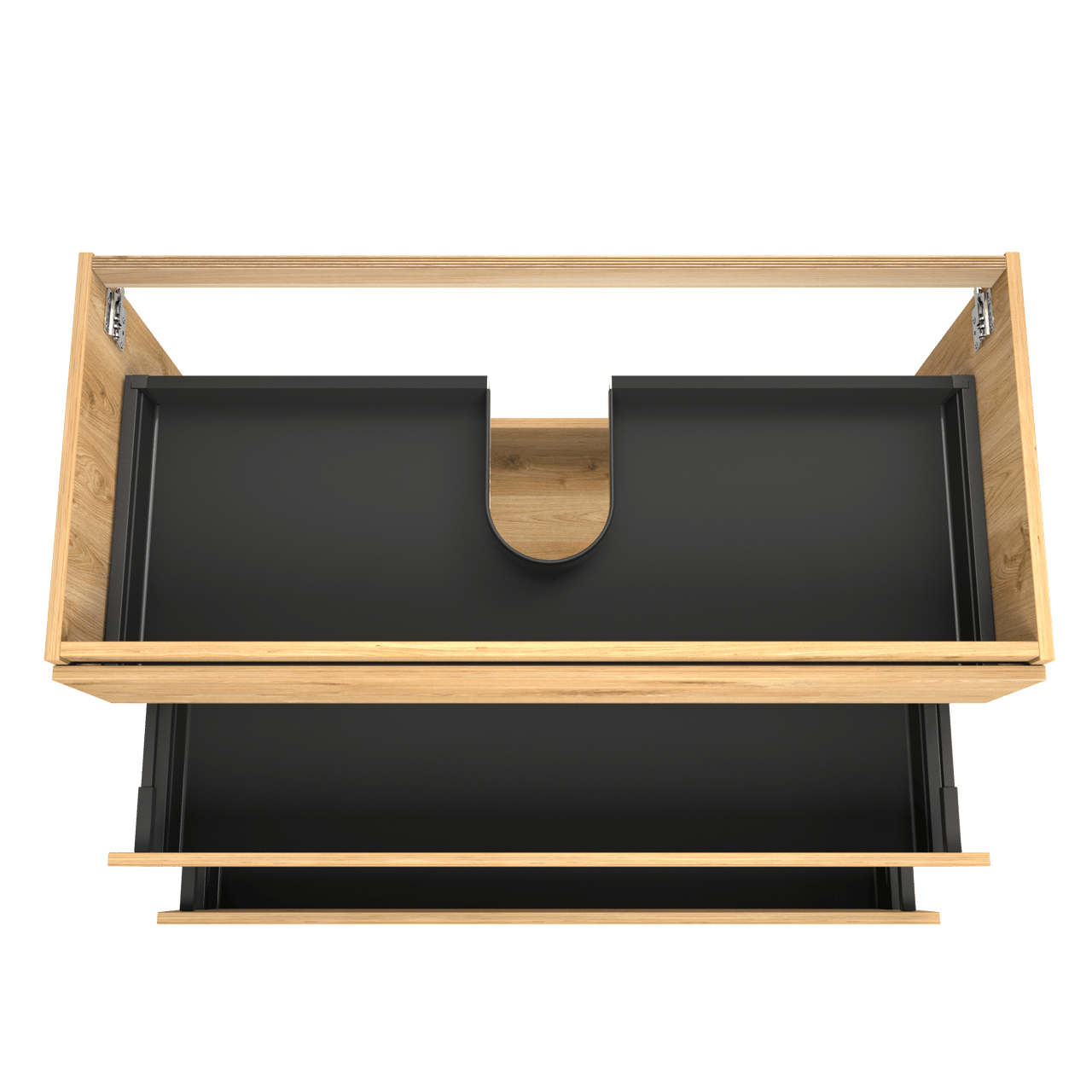 Balmani Lucida stehender Waschbeckenunterschrank: 120 x 55 cm, Eiche rustikal, 3 Schubladen