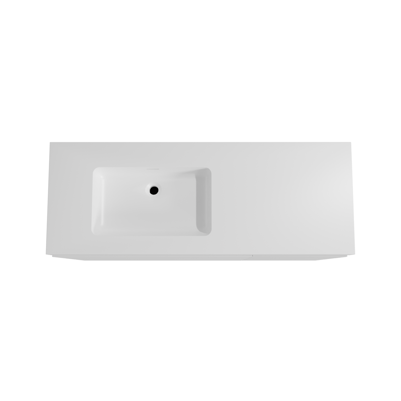 Storke Edge staand badkamermeubel 140 x 52 cm mat wit met Mata High asymmetrisch linkse wastafel in solid surface mat wit