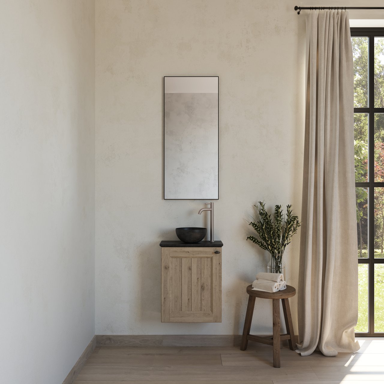 Balmani Lemon zwevende toiletmeubelkast 42 x 21 cm verweerde eik