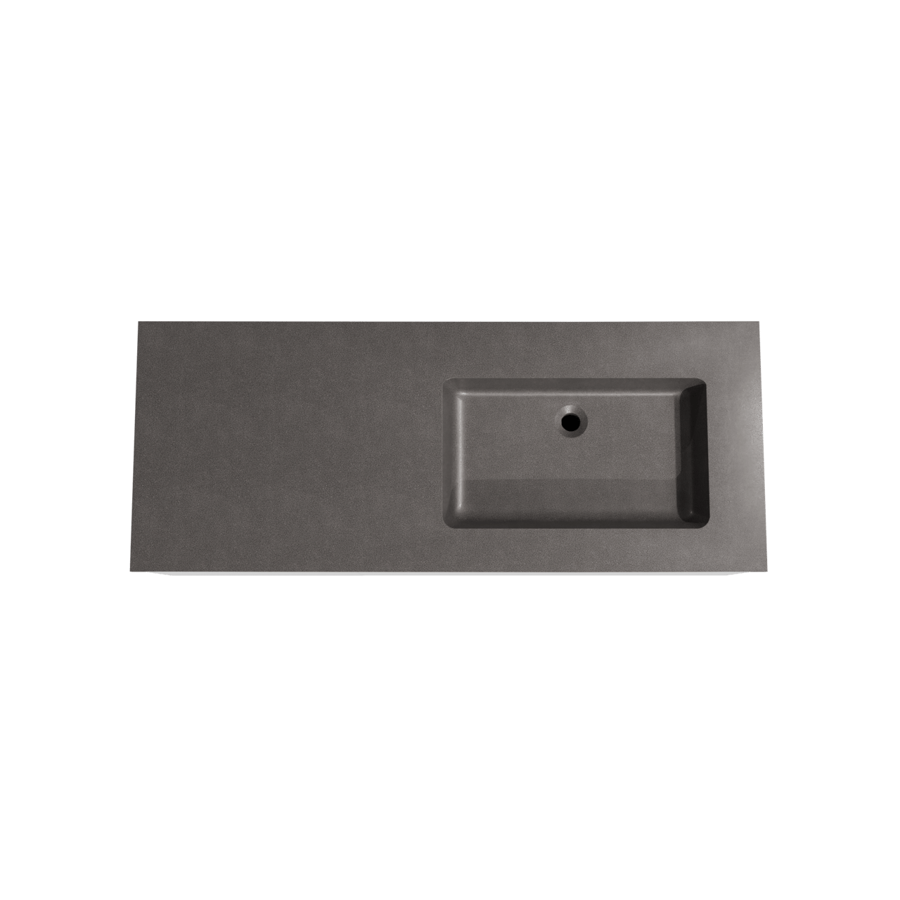 Storke Edge zwevend badmeubel 130 x 52 cm mat wit met Scuro asymmetrisch rechtse wastafel in kwarts mat zwart