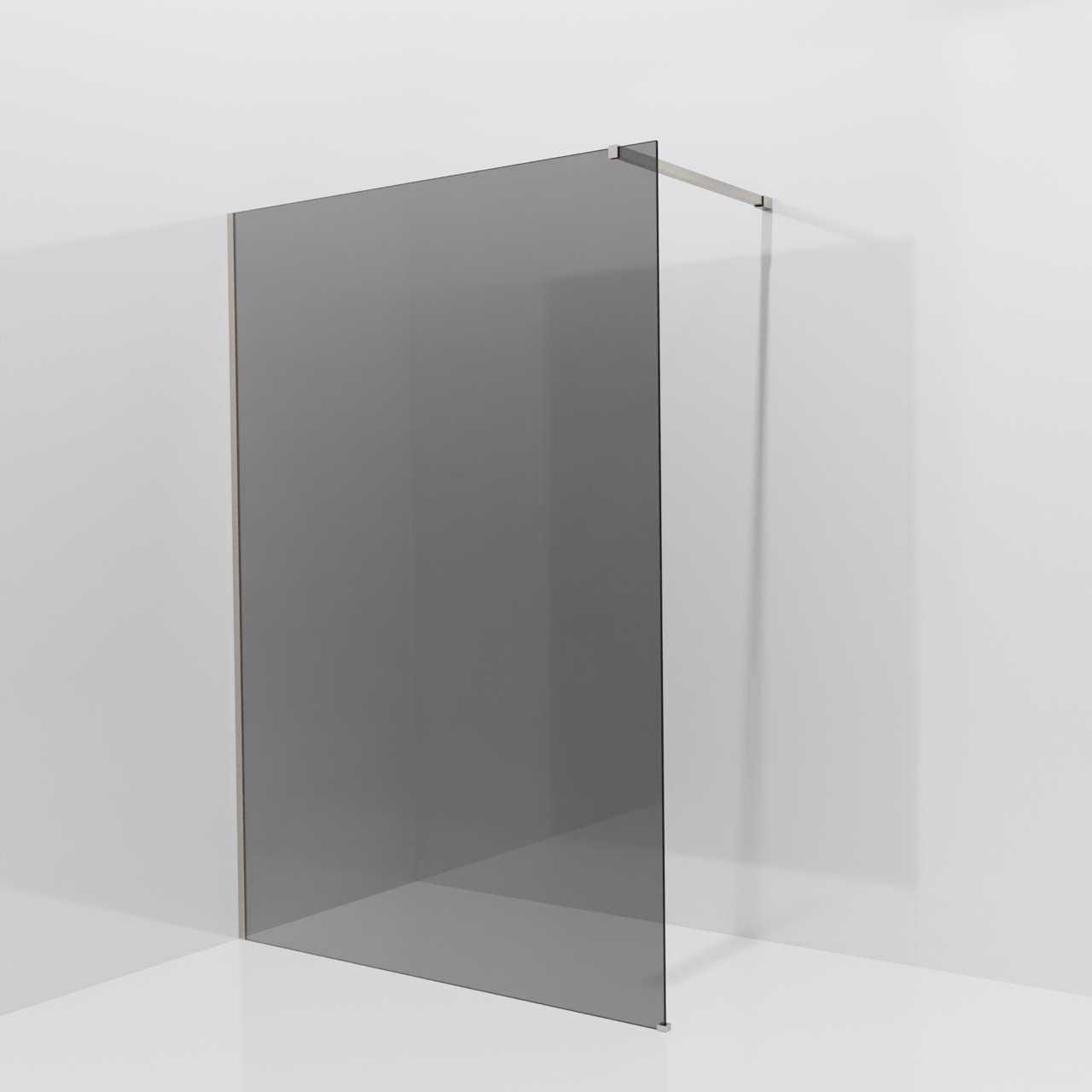 Balmani Modular douche à l'italienne: 140 x 200 cm, Verre fumé, Profil Brushed CoolMetal