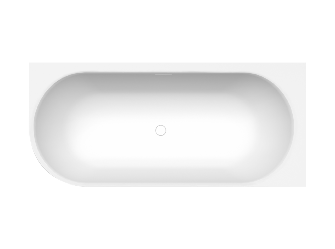 Balmani Forte tweepersoons hoekbad rechts 175 x 78 cm Solid Surface mat wit