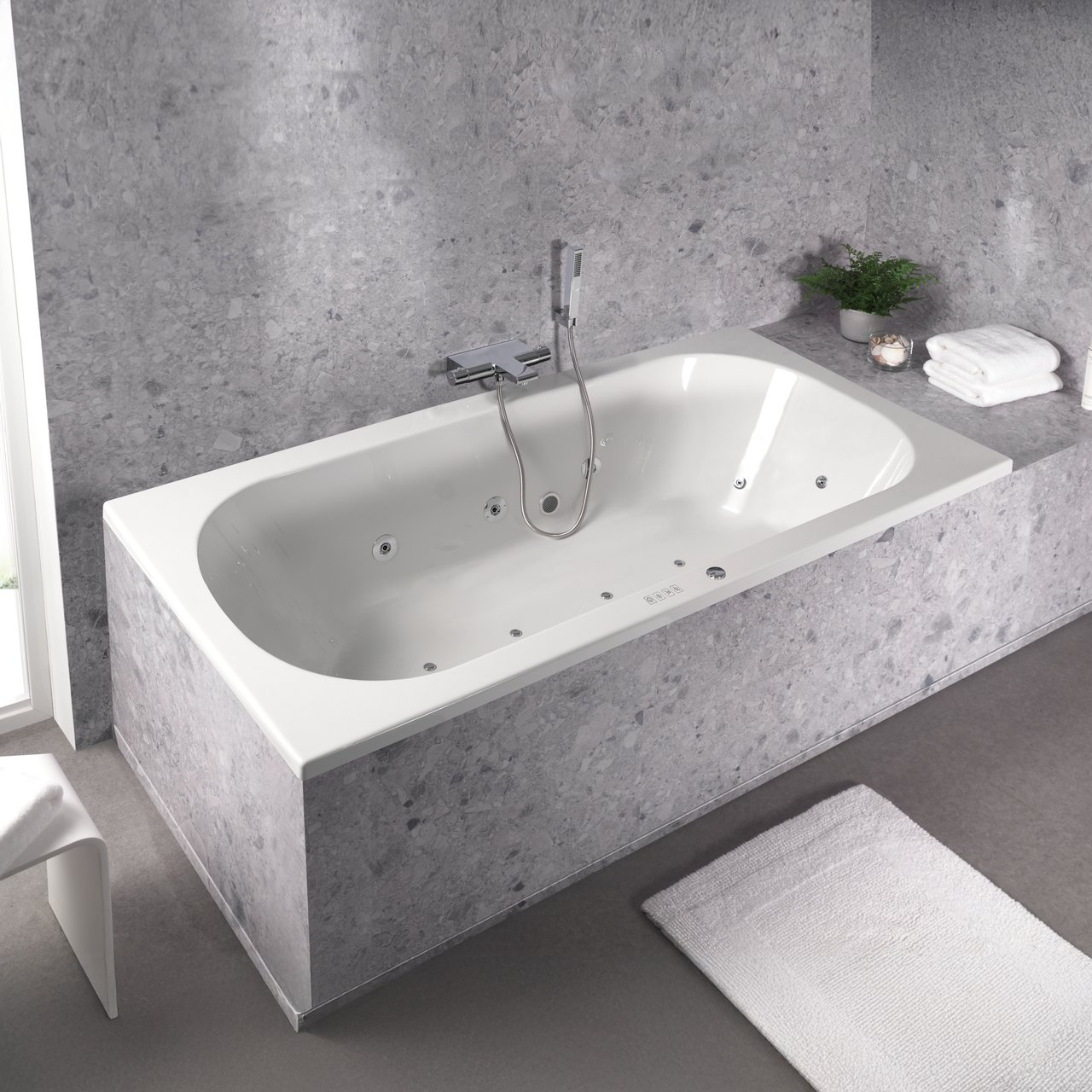 Luca Varess Rosala whirlpool 180 x 80 cm acryl Glanzend Wit