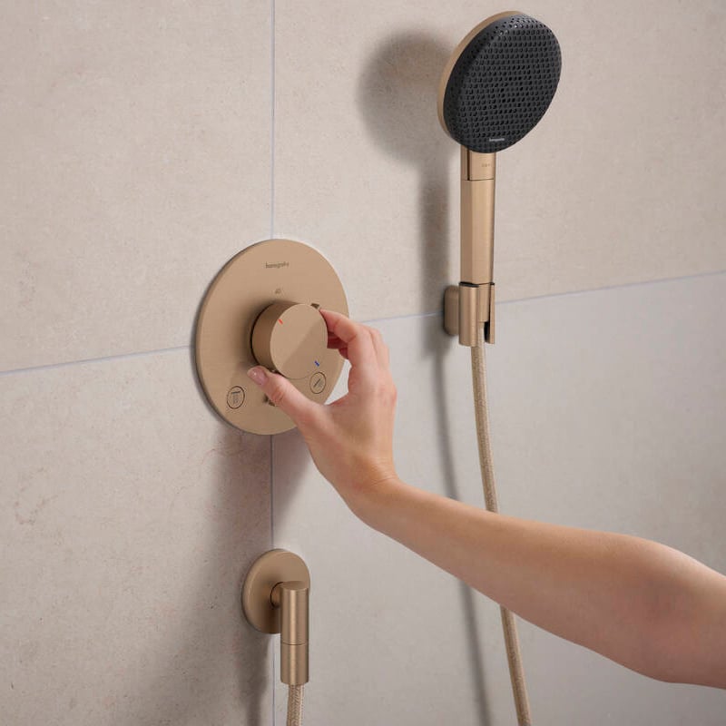 Hansgrohe Ecostat Comfort S inbouw thermostaat 2 uitgangen Brushed Bronze