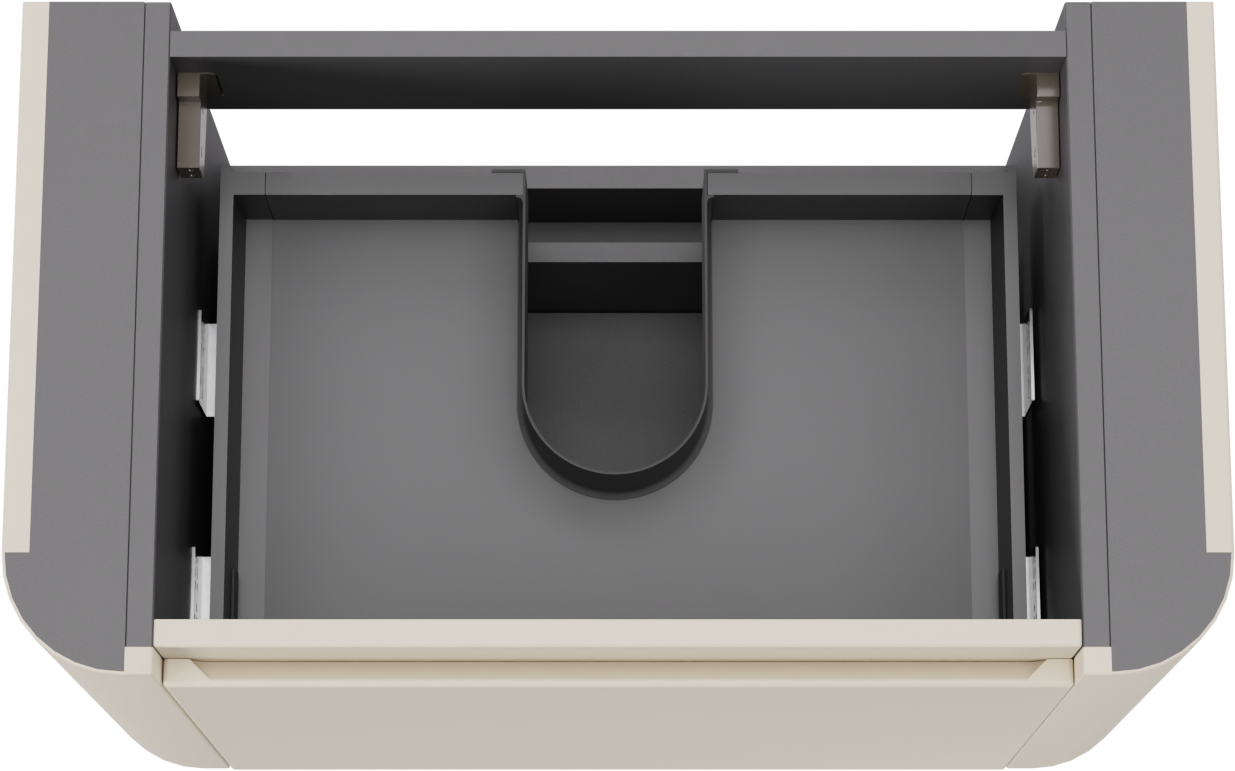 Storke Soft meuble sous-lavabo suspendu 80 x 46 cm Sand mat 2 tiroirs