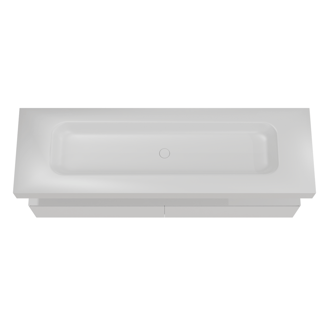 Balmani Mitra Elements meuble salle de bains suspendu 180 x 55 cm blanc mat avec Arcato lavabo simple pour 2 trous de robinet en solid surface blanc mat