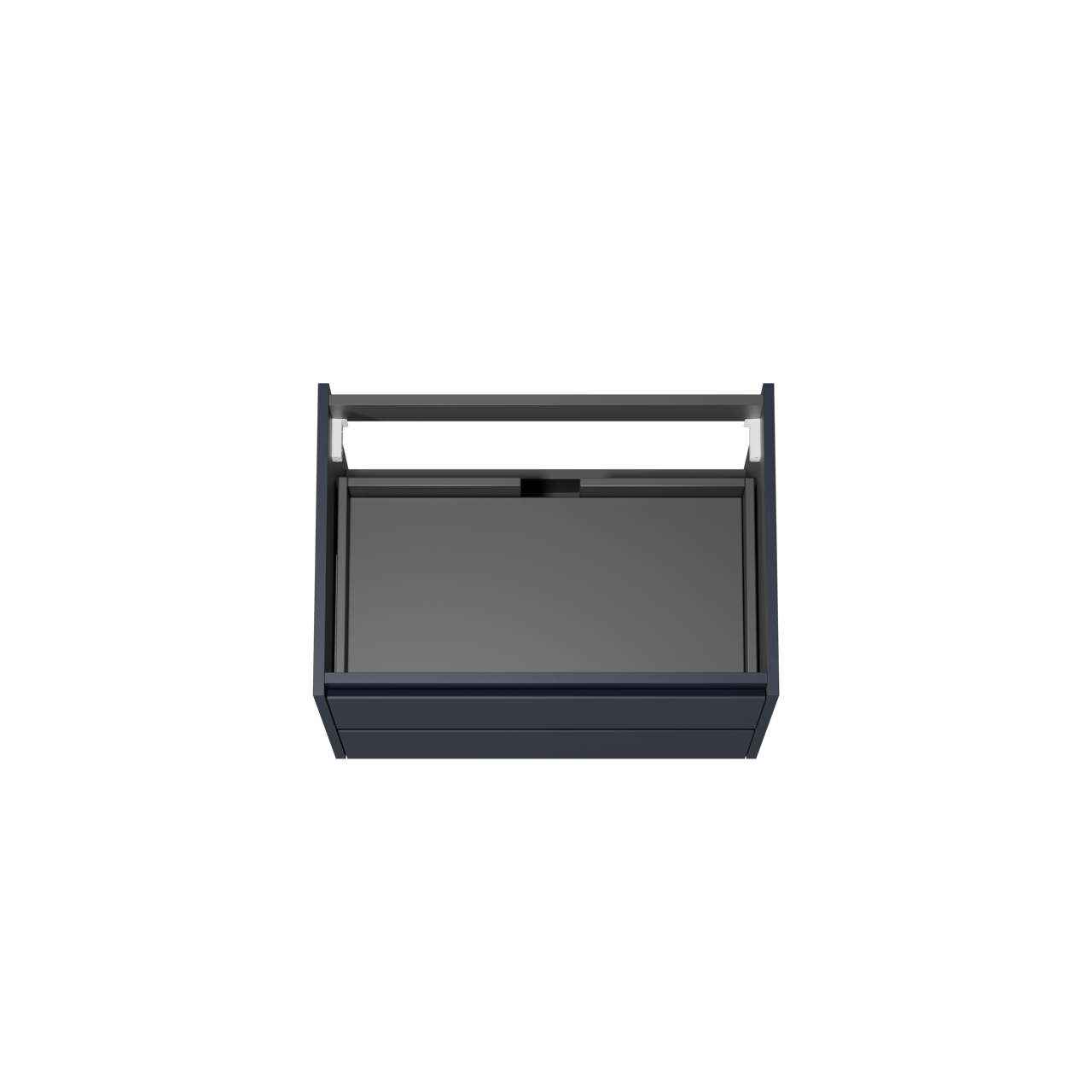 Storke Seda meuble sous-lavabo suspendu 75 x 52 cm bleu nuit 2 tiroirs