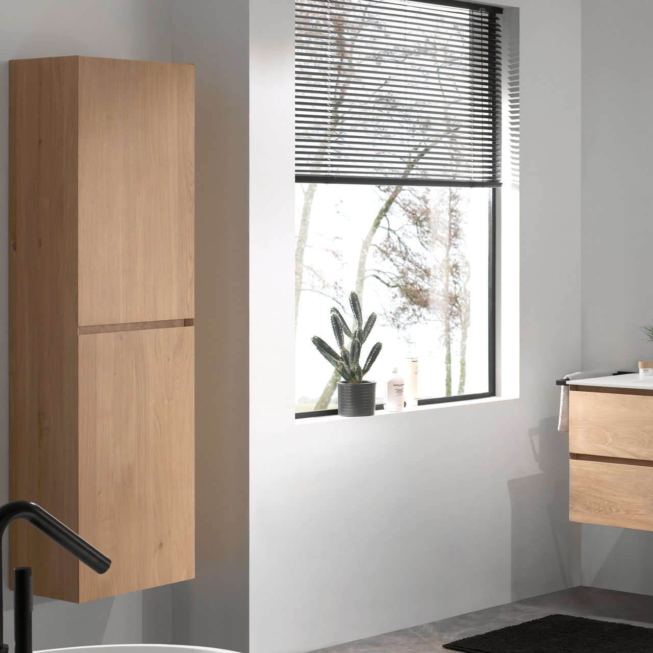 Balmani Mitra zwevende badkamerkast natuur eik 45 x 35 x 169 cm