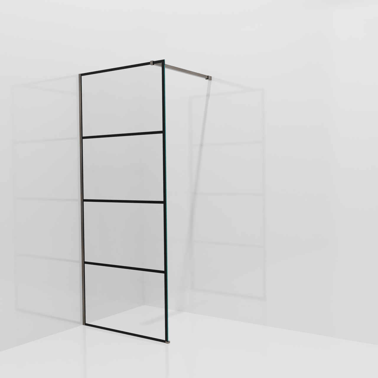 Balmani Modular inloopdouche: 90 x 200 cm, Lined, Brushed GunMetal profielen