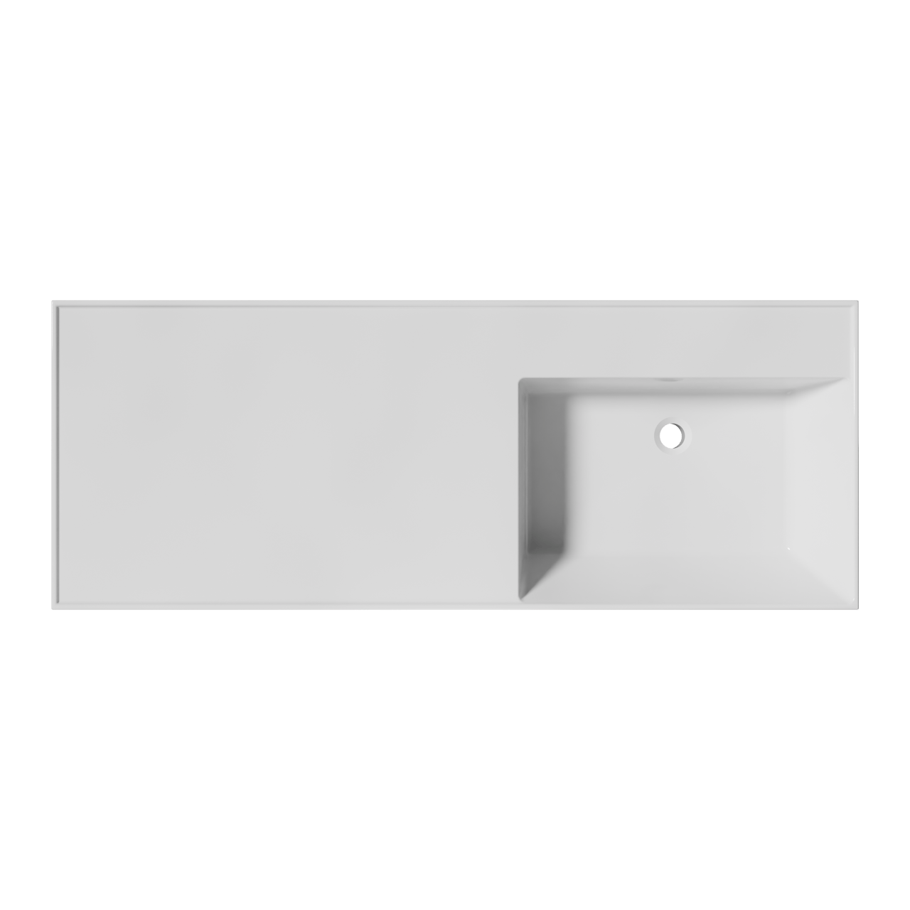 Balmani Argila asymmetrisch rechtse wastafel composietmarmer Glanzend Wit 120 x 46 cm