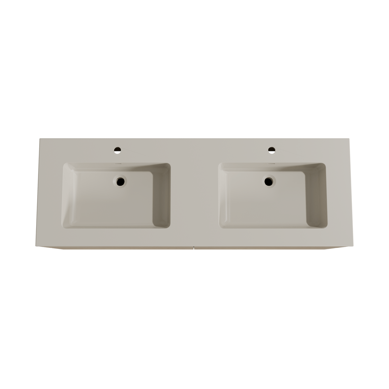 Storke Edge meuble salle de bains suspendu 150 x 52 cm chêne brut avec Diva double vasque en top solid soie grise