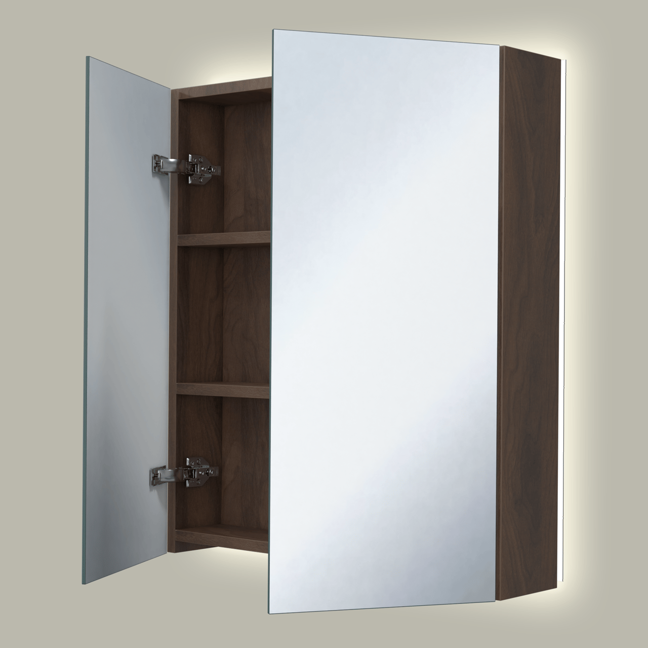 Storke Reflecta armoire de toilette lumineuse 65 x 75 cm noyer
