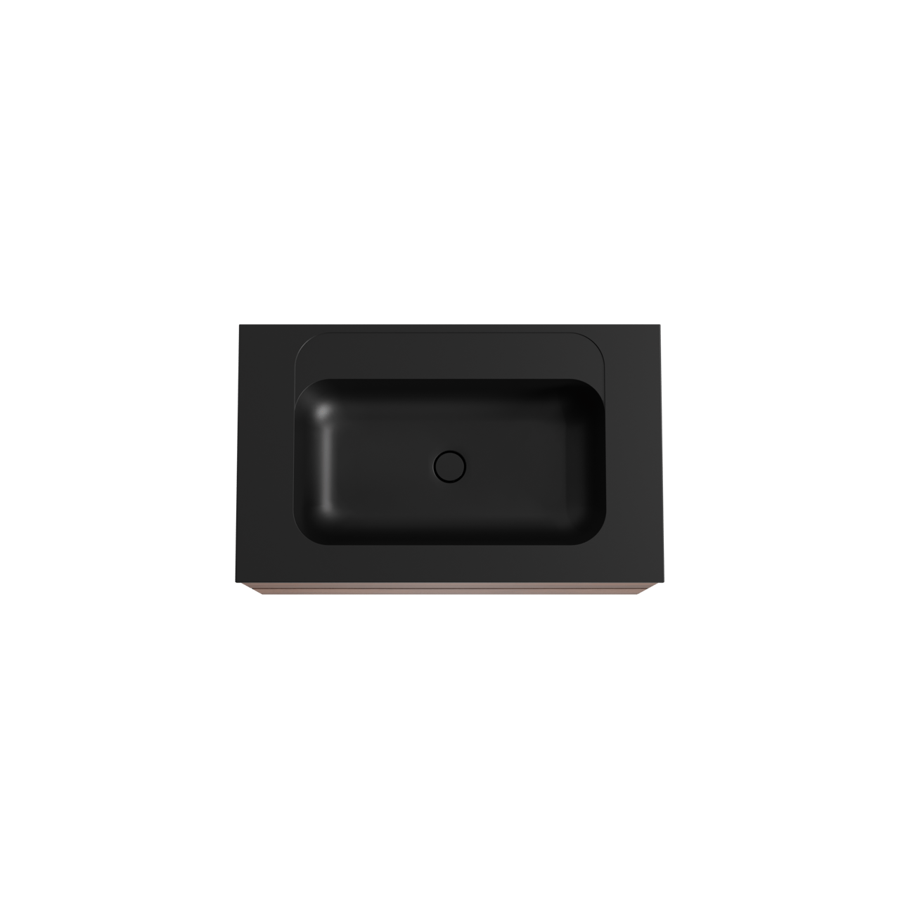 Balmani Mitra zwevend badkamermeubel 90 x 55 cm notelaar met Tablo Strada enkele wastafel in composietmarmer mat zwart