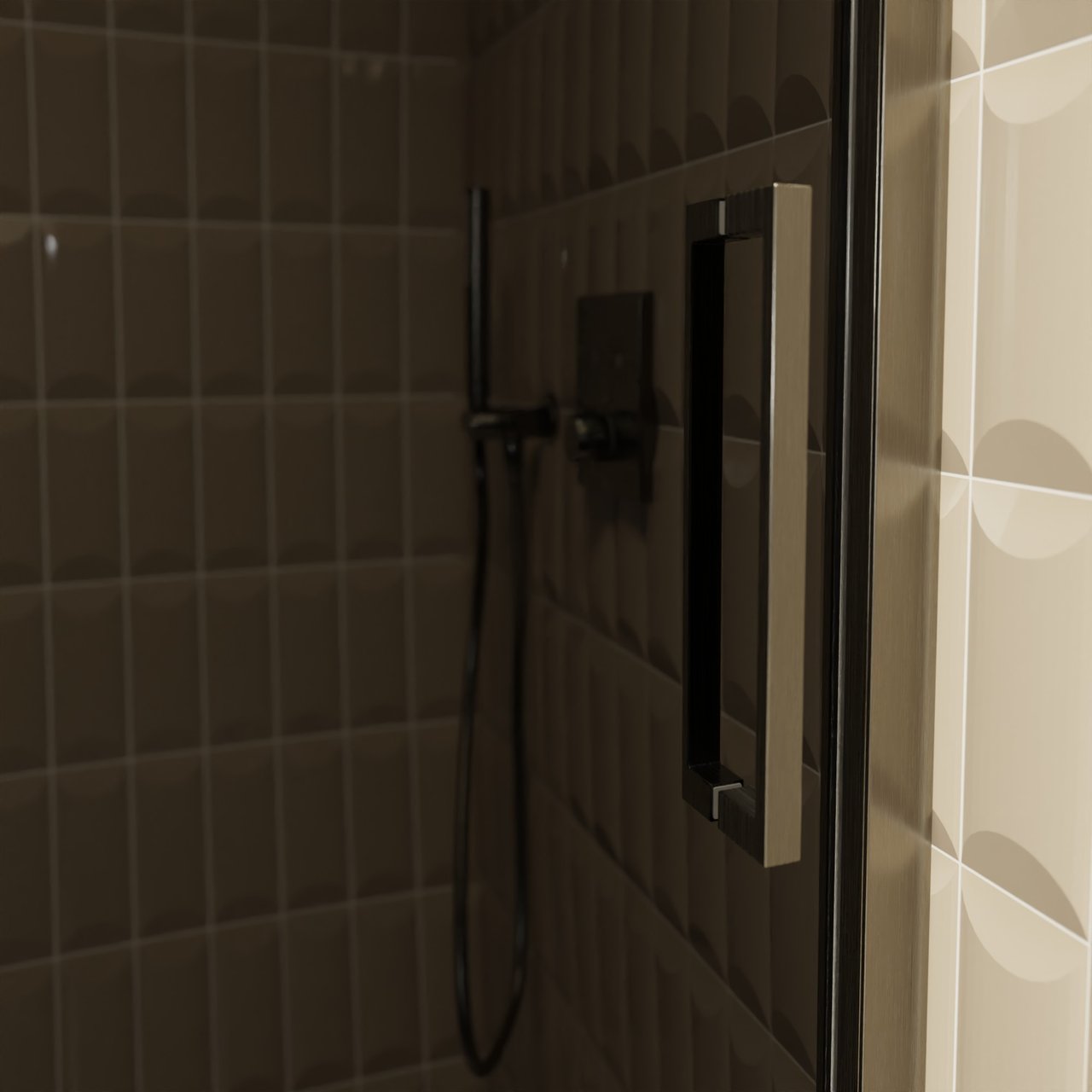 Balmani Senses Design douche schuifdeur omkeerbaar 160 cm x 210 cm Rookglas, Brushed GunMetal profielen, met coating