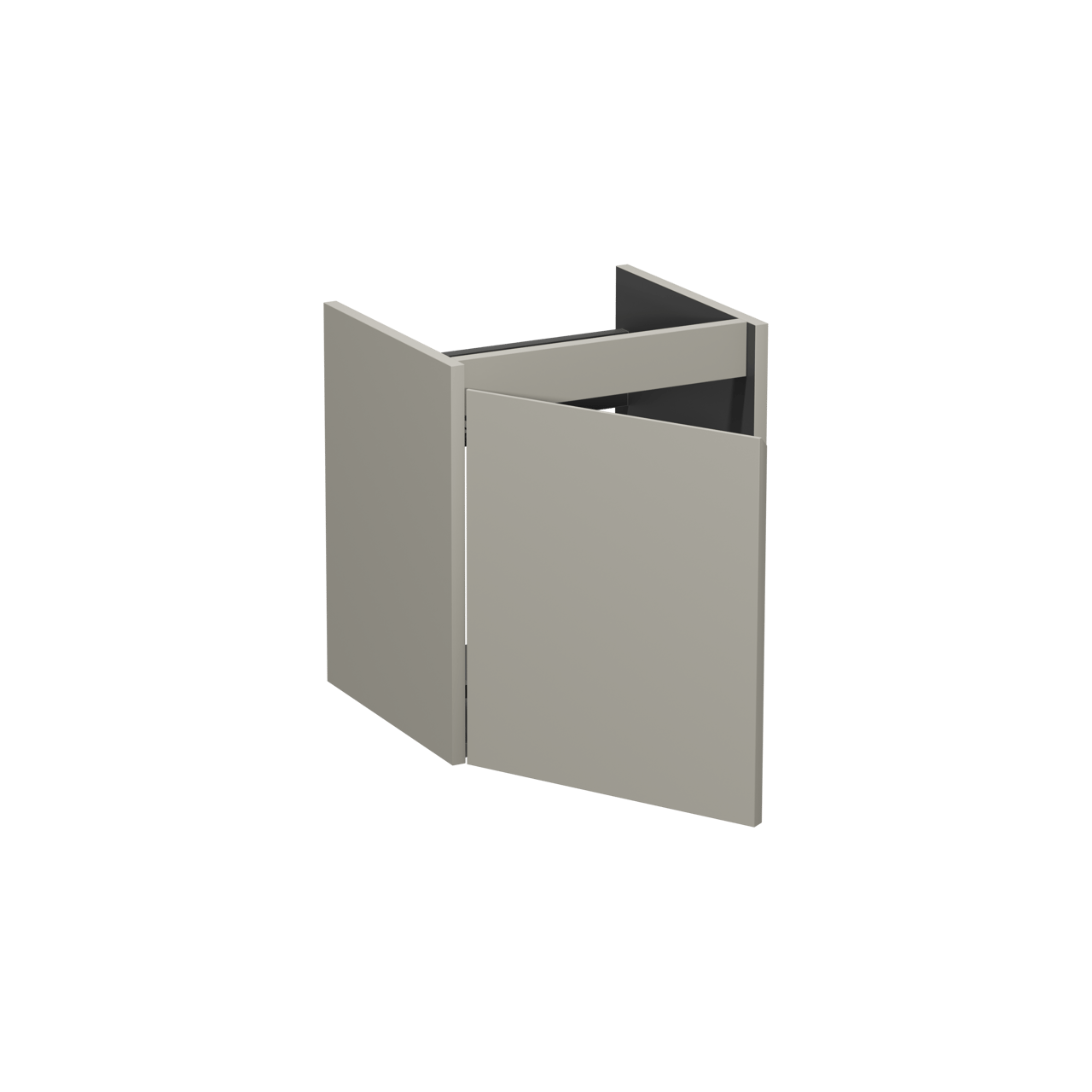 Storke Seda zwevende wastafelonderkast 45 x 35 cm zijdegrijs deur