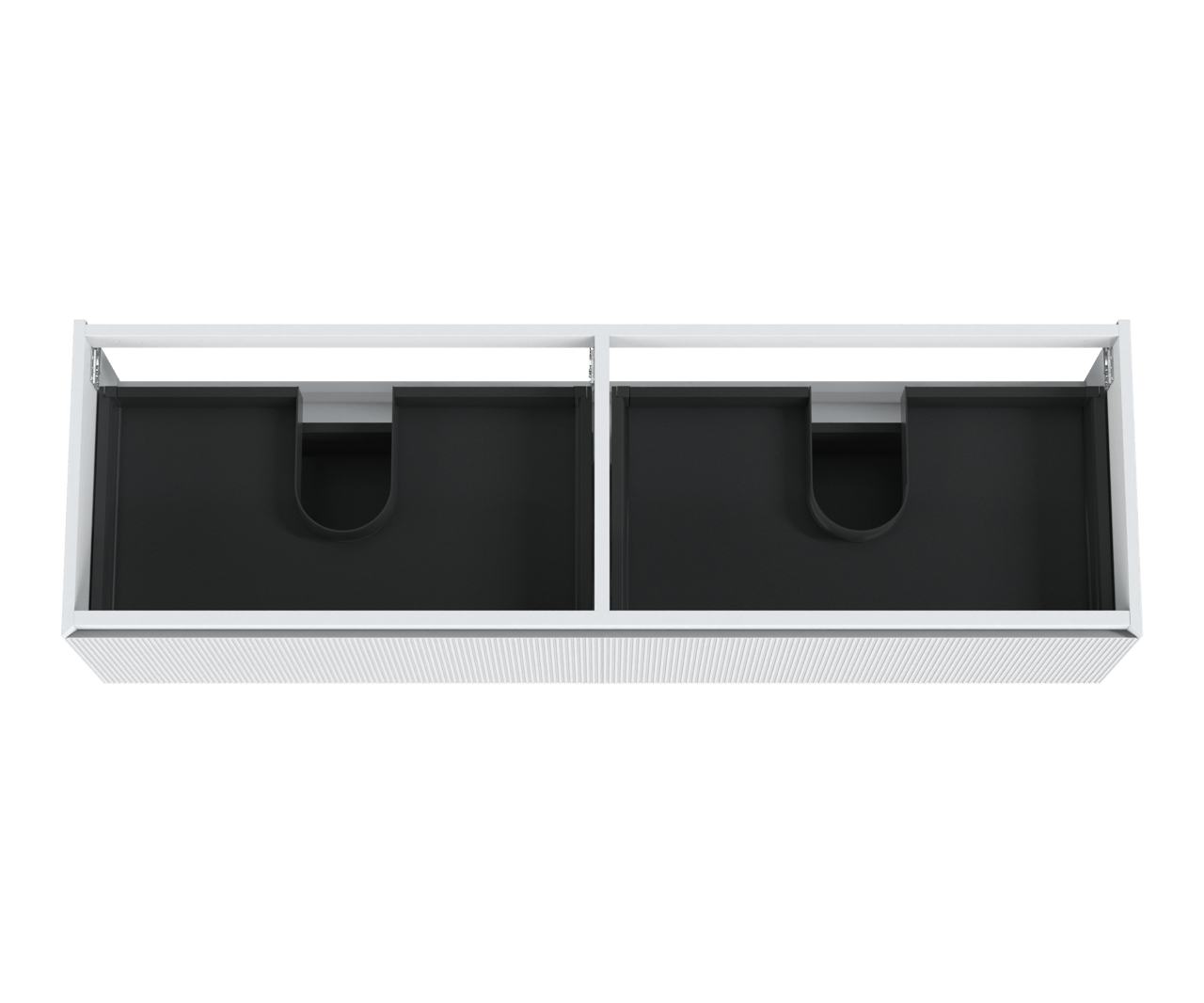 Balmani Fila hängender Waschbeckenunterschrank: 180 x 55 cm, Weiß Matt, 4 Schubladen