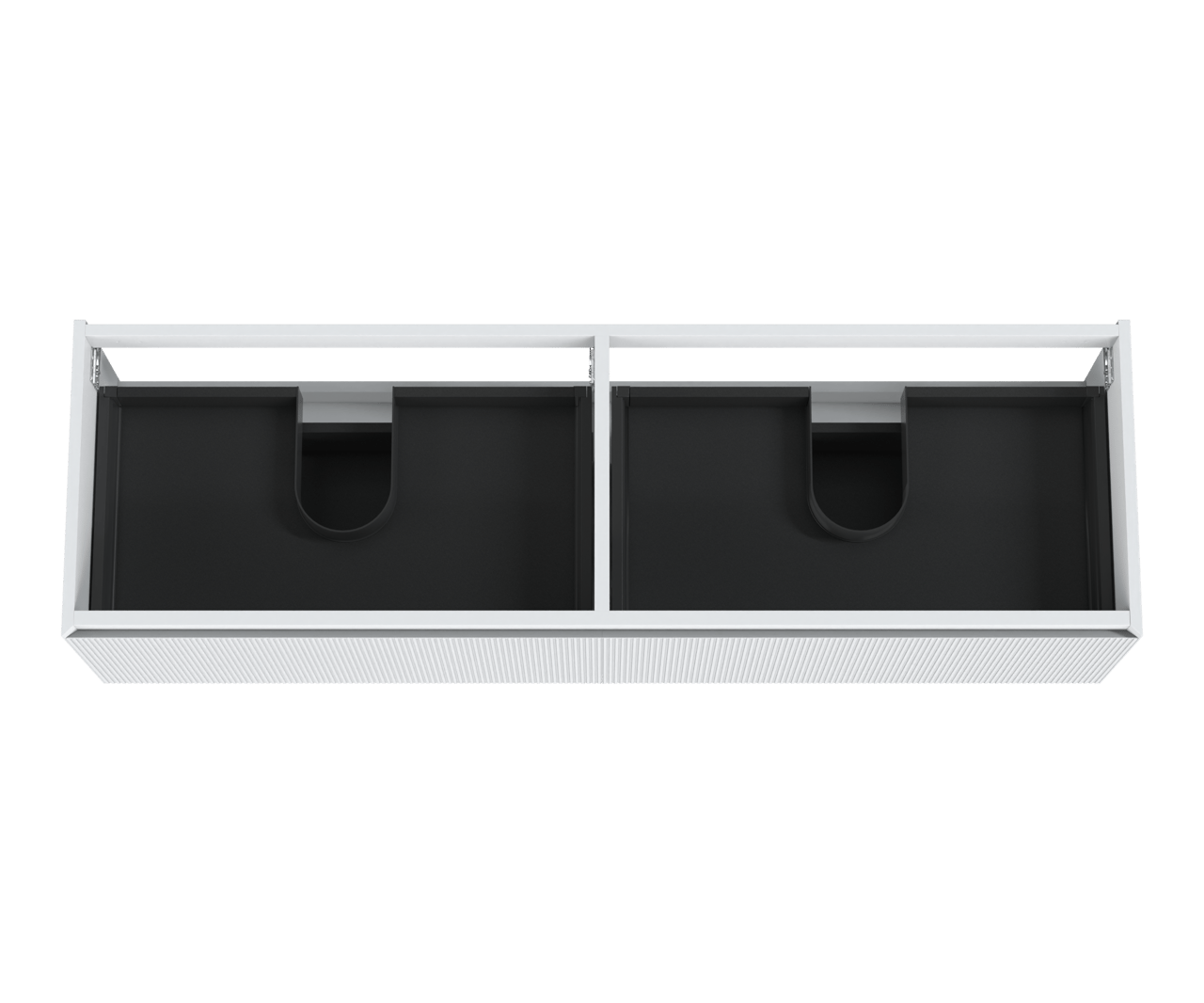 Balmani Fila hängender Waschbeckenunterschrank: 180 x 55 cm, Weiß Matt, 4 Schubladen