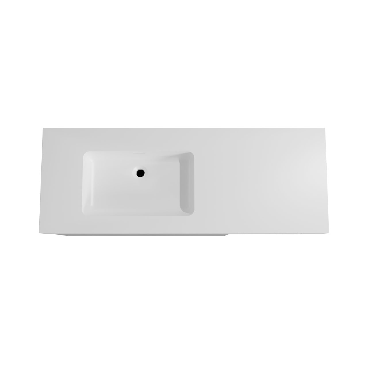 Storke Edge zwevend badkamermeubel 140 x 52 cm beton donkergrijs met Mata High asymmetrisch linkse wastafel in solid surface mat wit