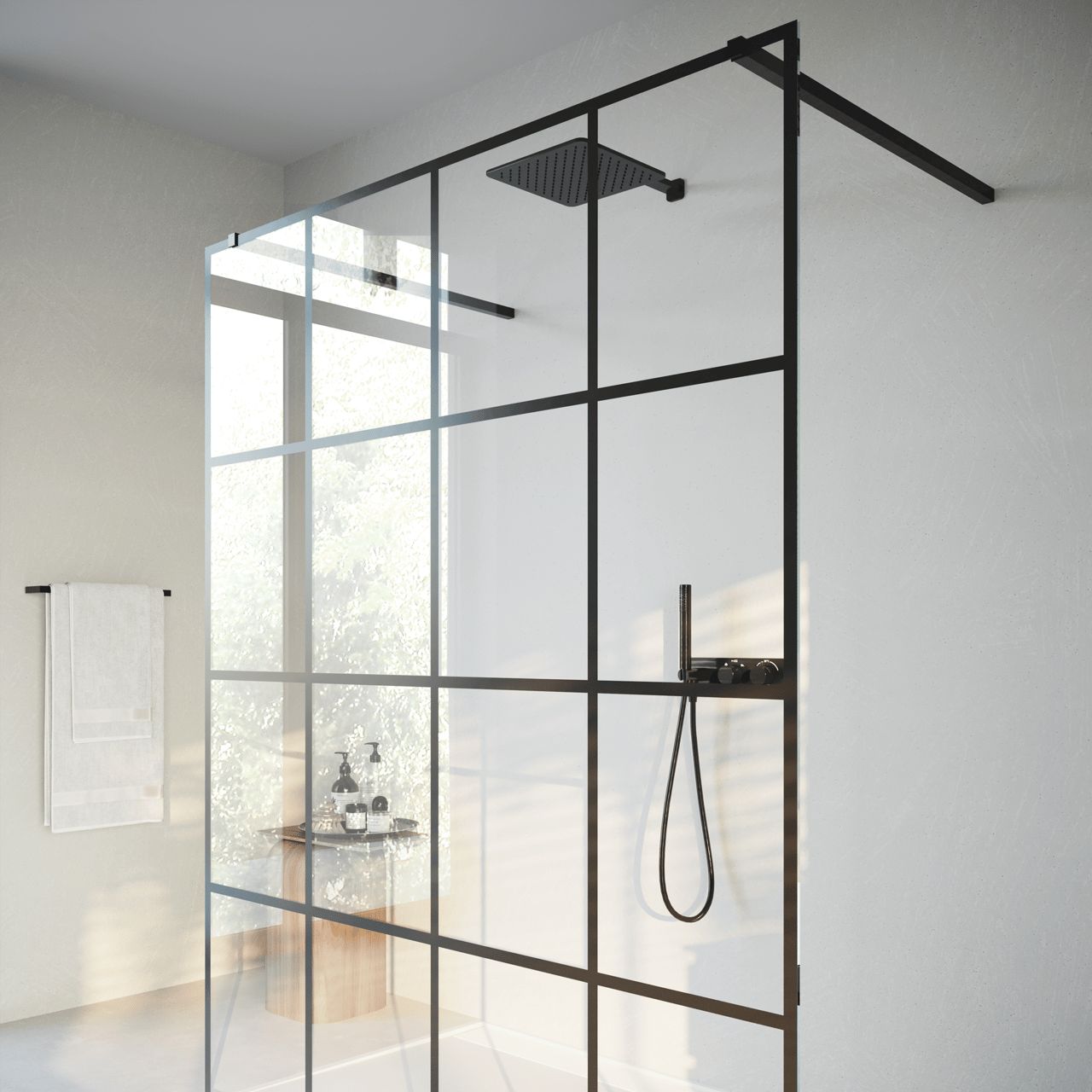 Blaufoss Softage 300 tête de douche carrée avec support mural 30 x 30 cm noir mat