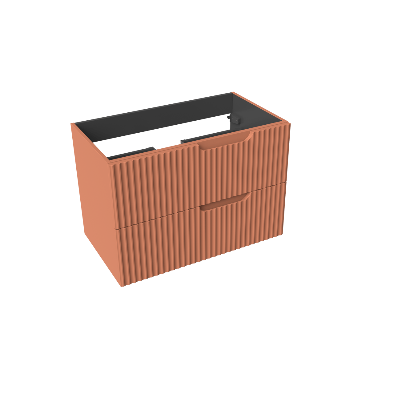 Linie Ribbo hängender Waschbeckenunterschrank: 80 x 46 cm, Cotto, 2 Schubladen