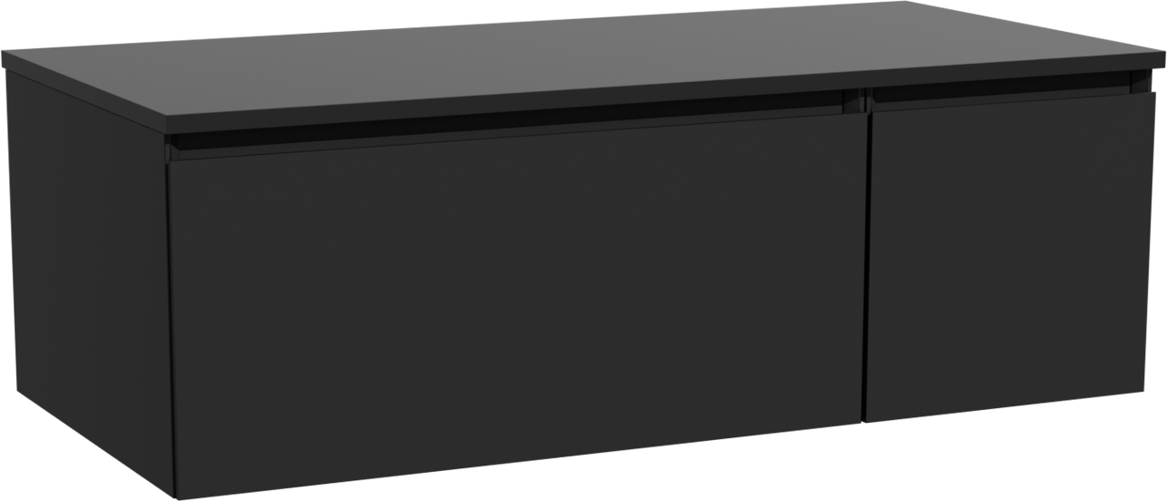 Storke Edge meuble salle de bains suspendu 110 x 52 cm noir mat avec Panton tablette simple en mdf enduit de poudre noir mat