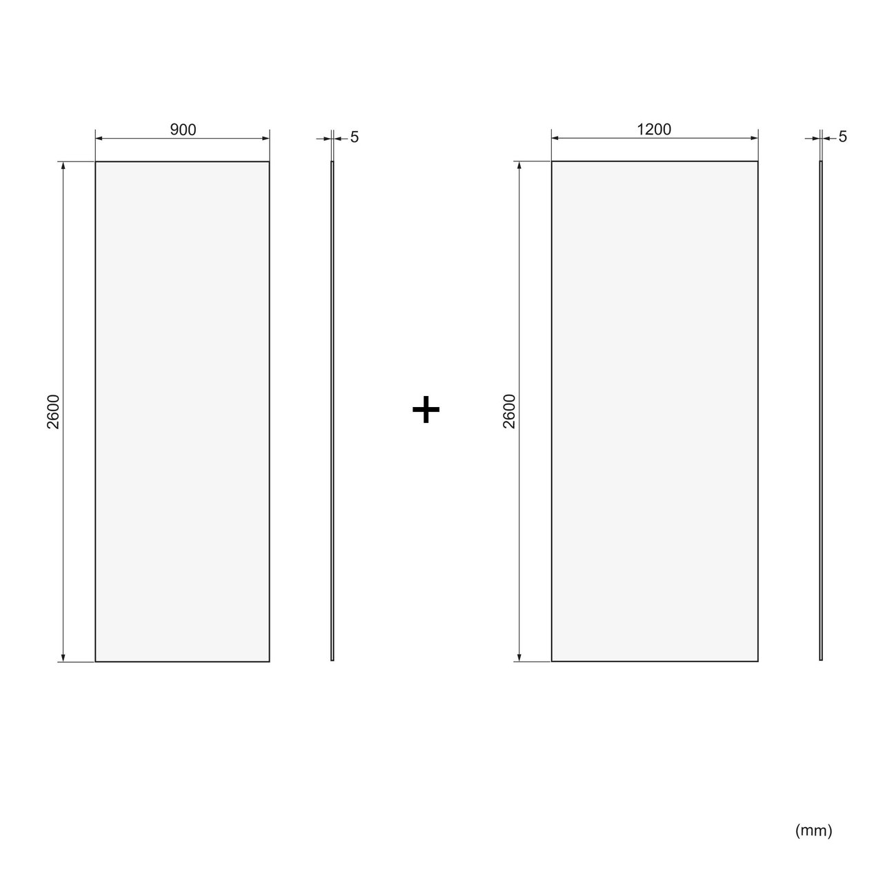 Linie Plato Duschrückwand: 120 x 90 x 260 cm, PVC, Clermont hellgrau