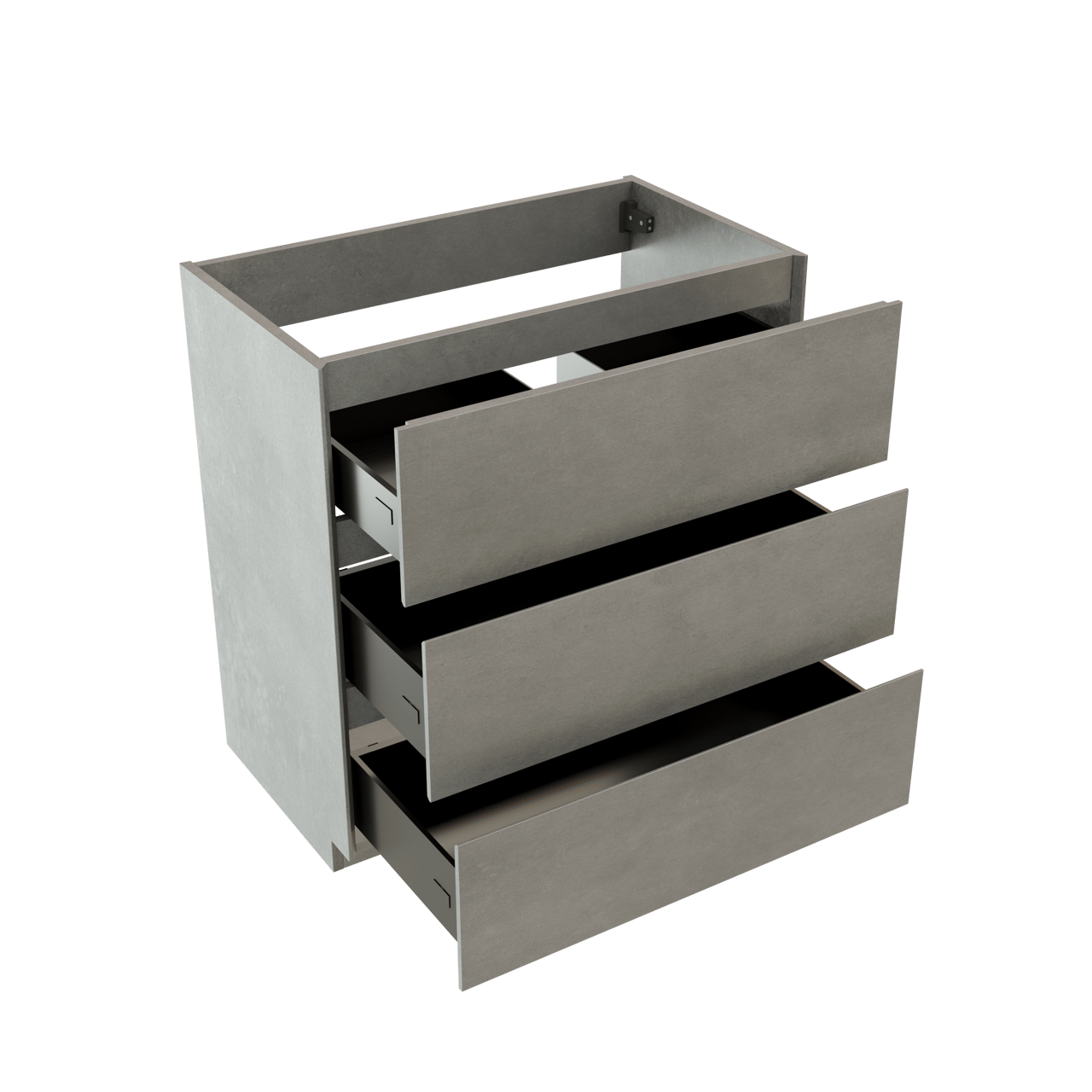 Storke Edge staande wastafelonderkast 80 x 46 cm beton donkergrijs 3 lades