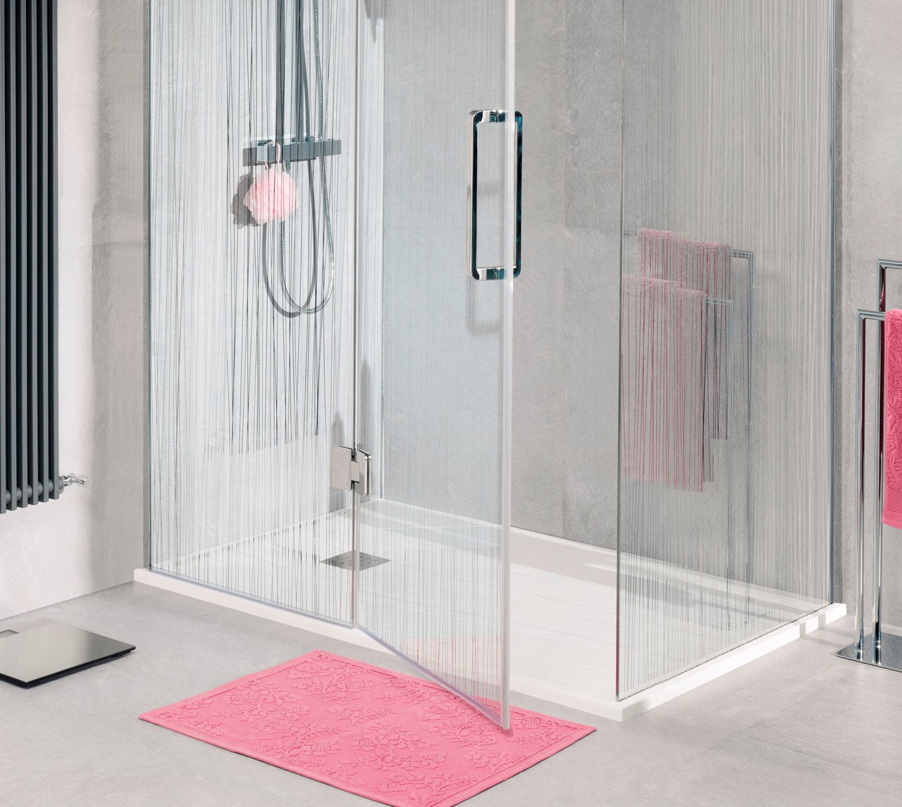 Balmani Vibe douchebak 160 x 90 cm composietmarmer mat wit leisteenstructuur