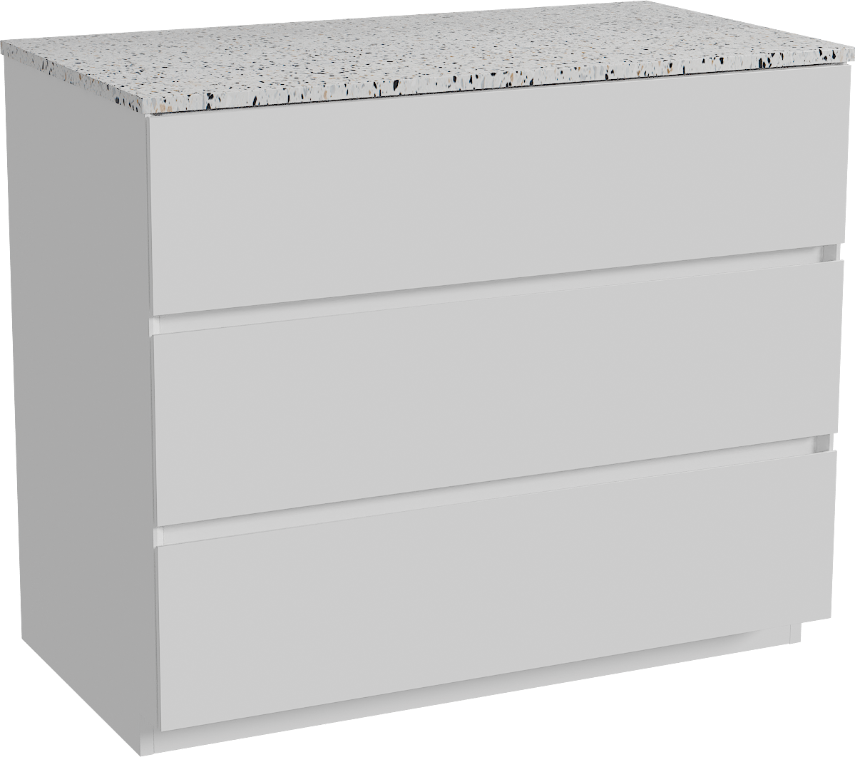 Storke Edge meuble salle de bains à poser 95 x 52 cm blanc brillant avec Tavola tablette simple en blanc/noir mat terrazzo