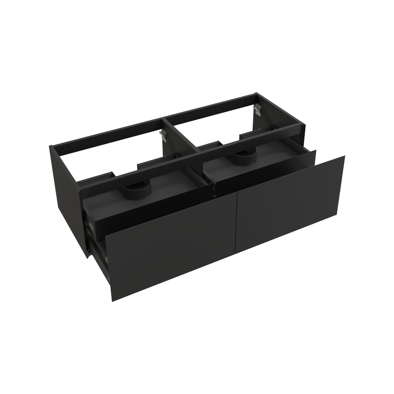 Balmani Idra meuble sous-vasque suspendu 150 x 55 cm noir mat 4 tiroirs