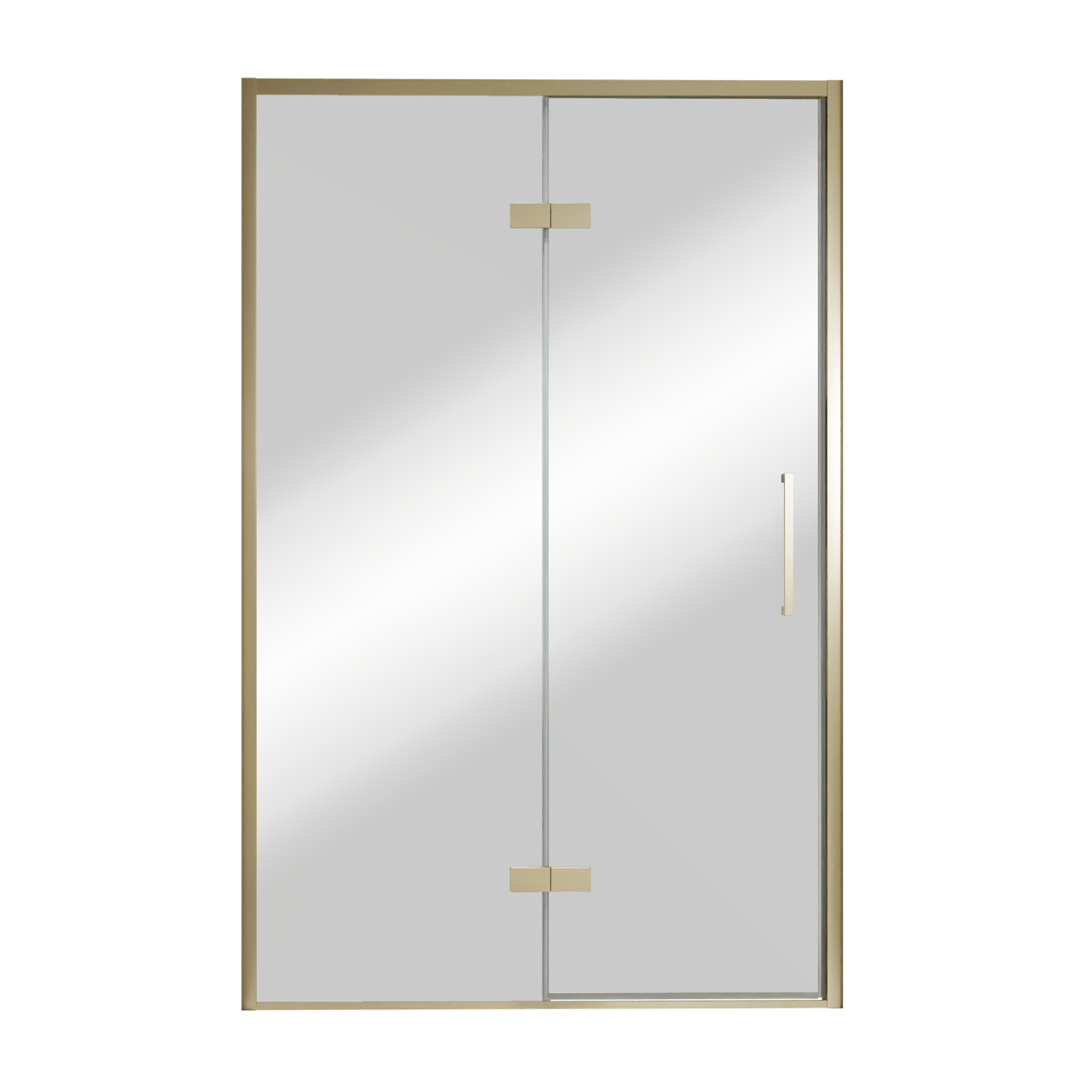 Balmani Senses Design porte pivotante à gauche 140 cm x 210 cm verre Miroir Reflex, Profil Brushed Champagne Gold