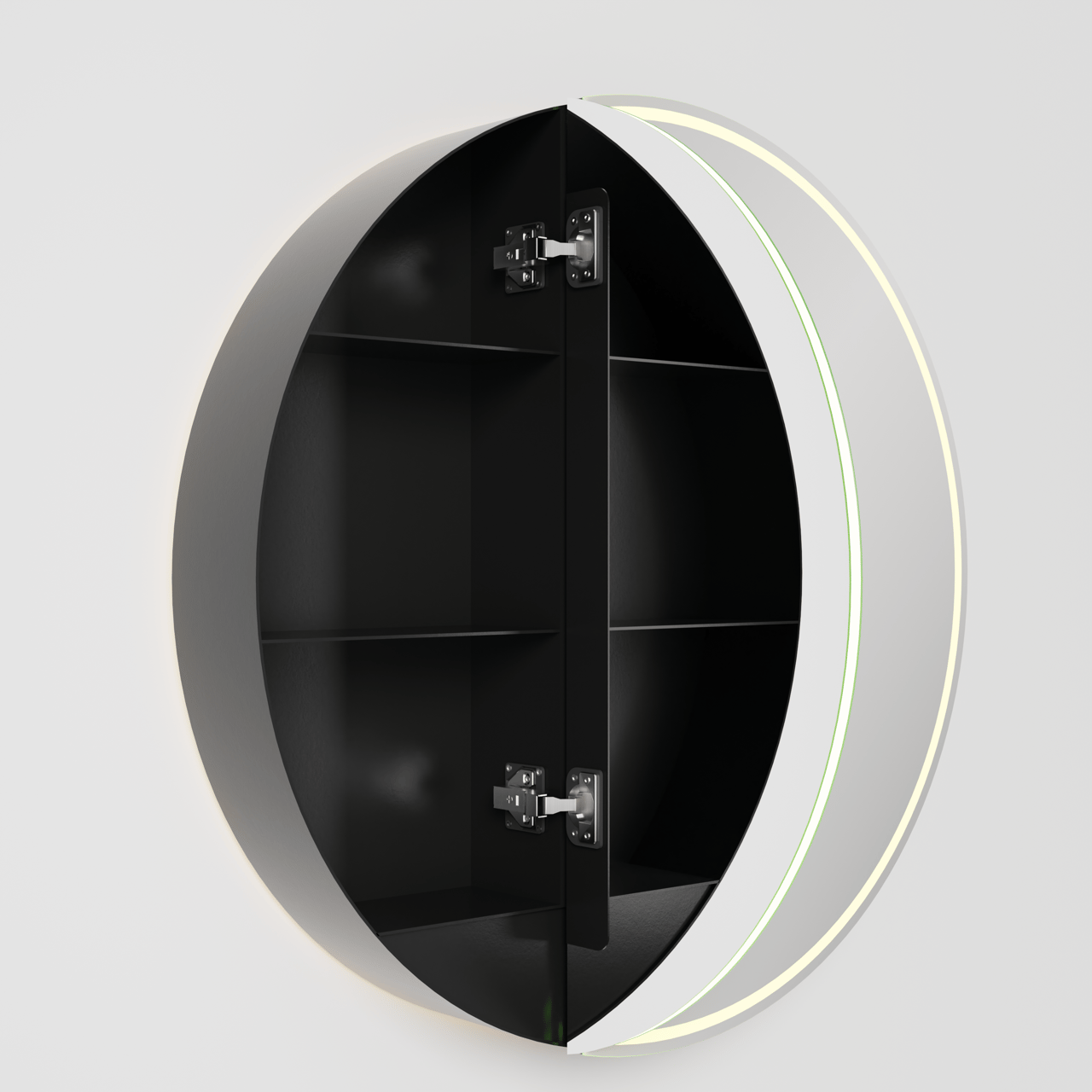 Balmani Mara armoire de toilette Rond lumineux et anti-buée Ø 80 cm Noir Mat