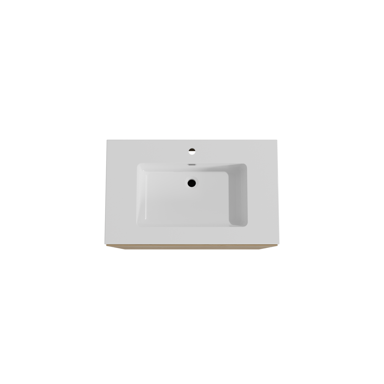 Storke Edge meuble salle de bains à poser 85 x 52 cm chêne brut avec Diva plan simple en marbre composite blanc brillant