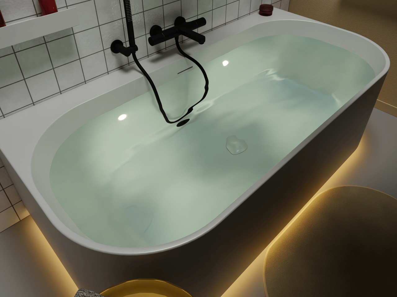 Luca Varess Laguna hoekbad links airmassage met LED 170 x 85 cm acryl mat wit