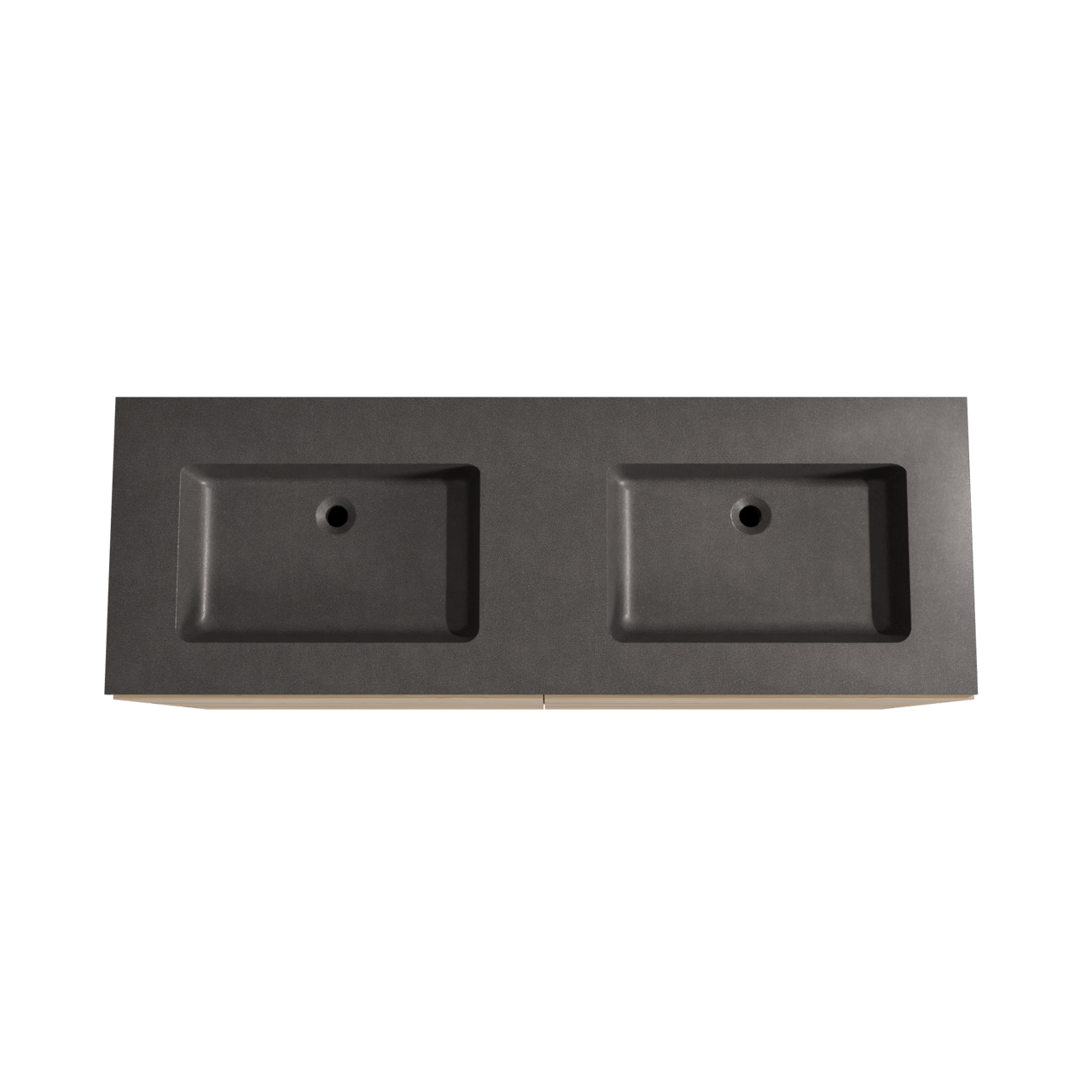 Storke Edge staand badmeubel 150 x 52 cm ruw eiken met Scuro dubbele wastafel in kwarts mat zwart