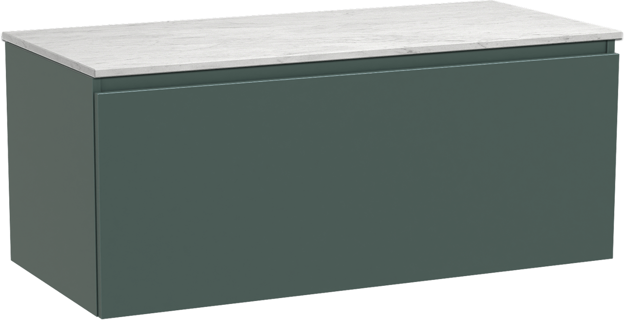 Balmani Sfera meuble salle de bains suspendu 120 x 55 cm forest avec Stretto tablette simple ou double en marbre carrara