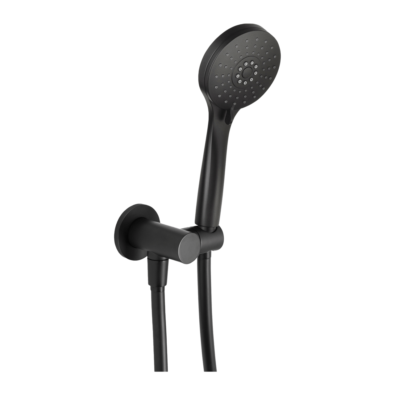 Blaufoss Round set douchette avec coude raccordement 3 fonctions de jet Noir Mat