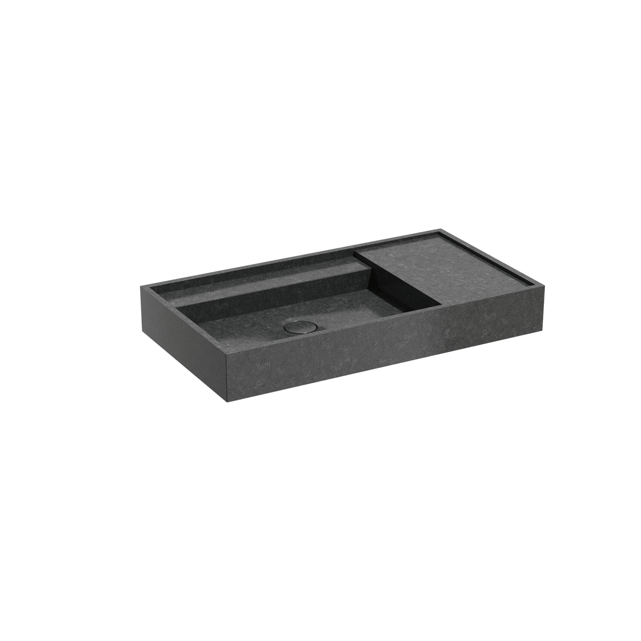 Balmani Cubo vasque asymétrique gauche granite aiguisé 90 x 49 cm