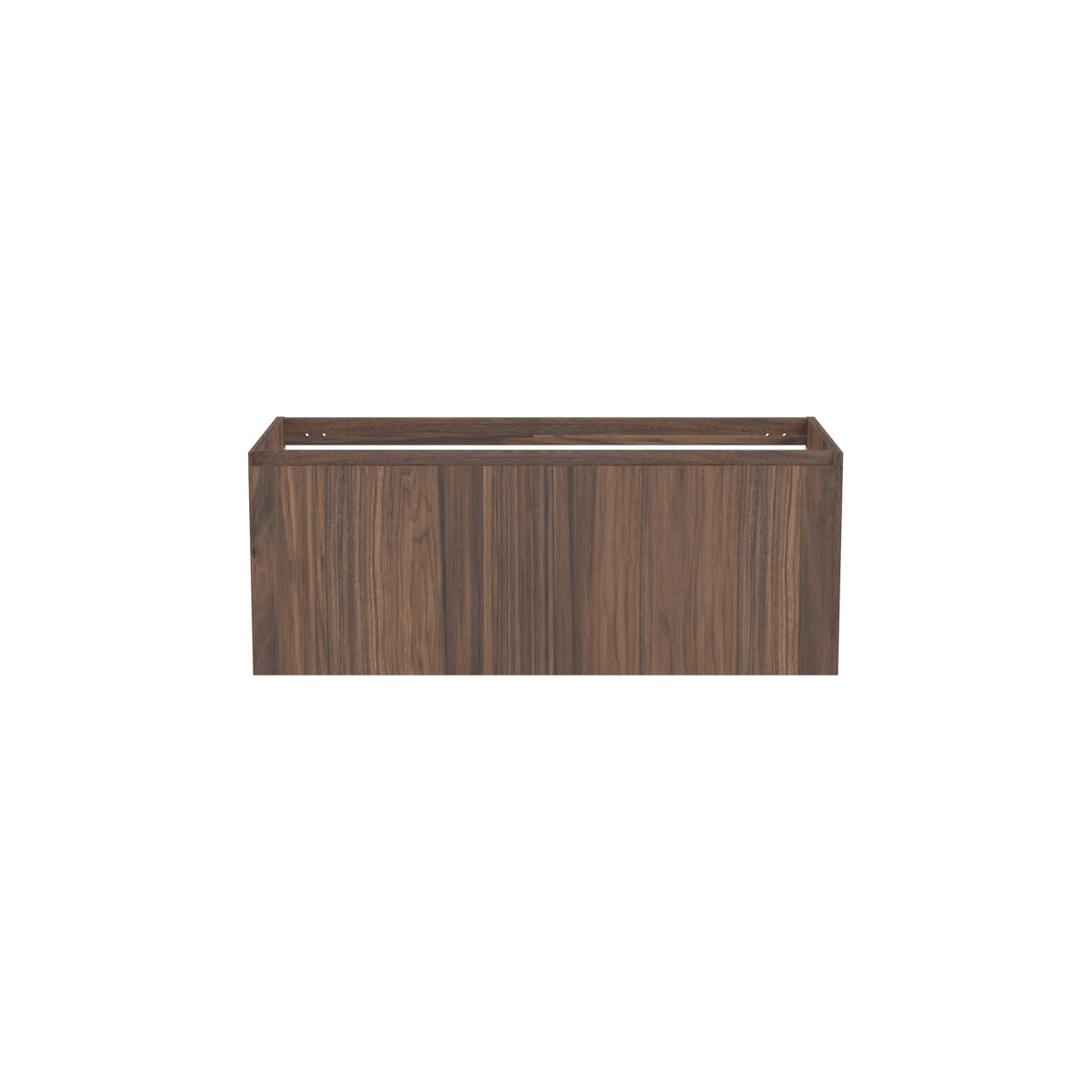 Balmani Idra hängender Waschbeckenunterschrank: 120 x 55 cm, Nussbaum, Furnierholz, 2 Schubladen