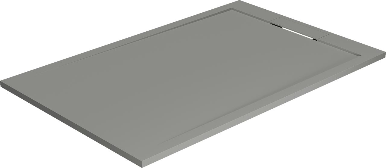 Balmani Andes douchebak 140 x 90 cm solid surface steengrijs mat