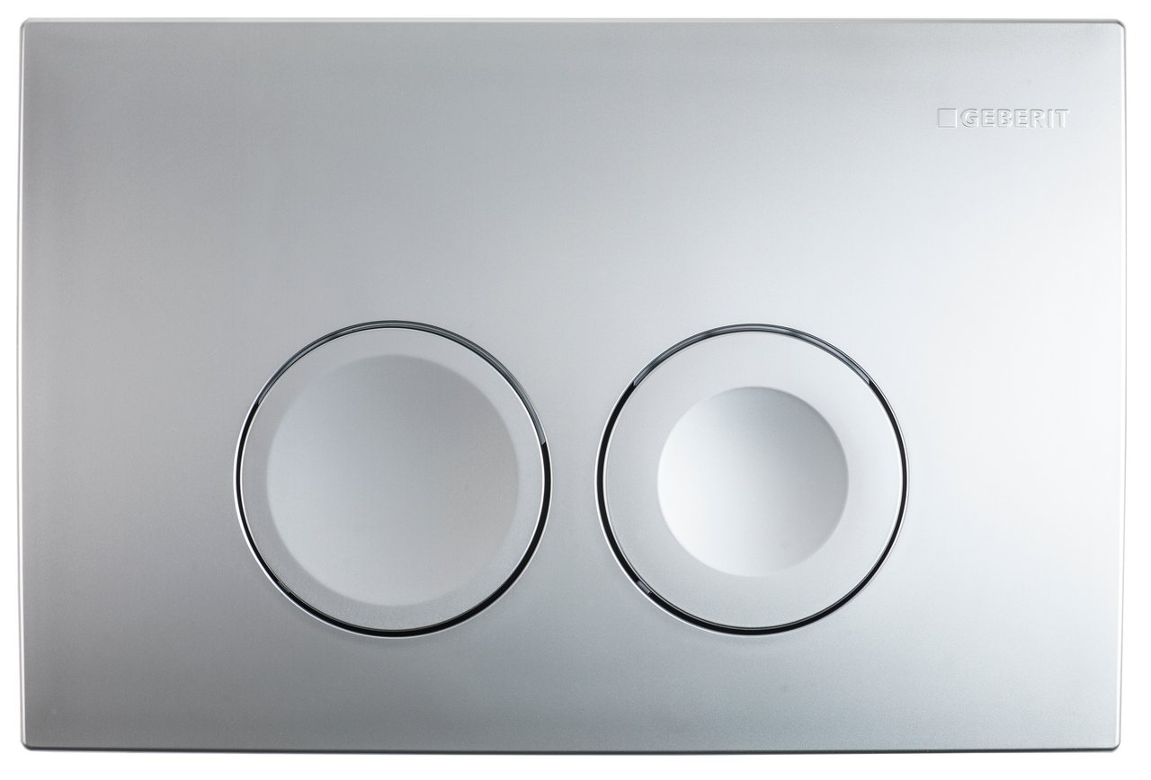 Delta25 plaque de déclenchement Chrome Mat pour Geberit Duofix UP100 bâti-support