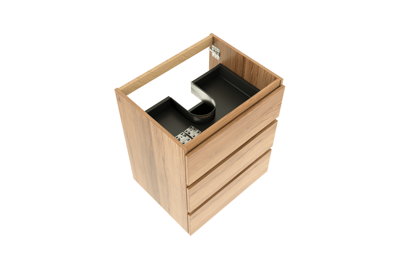 Balmani Lucida staande wastafelonderkast 67,5 x 55 cm teak 3 lades