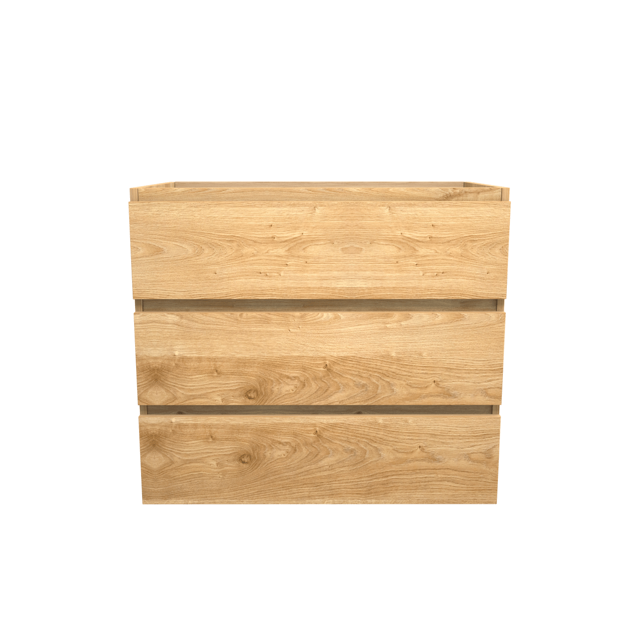 Balmani Lucida stehender Waschbeckenunterschrank: 90 x 55 cm, Eiche rustikal, 3 Schubladen