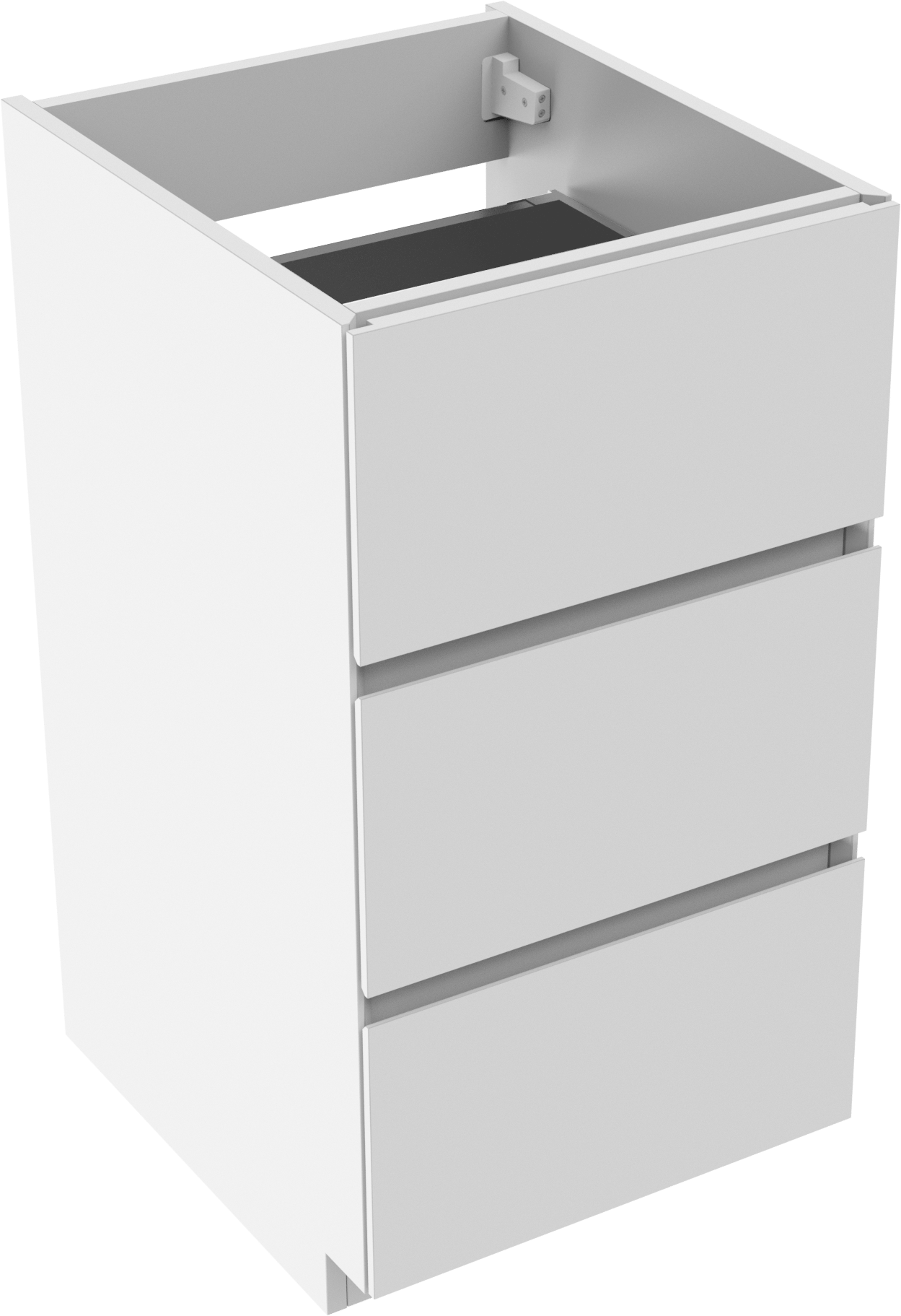 Storke Edge meuble sous-vasque a poser 45 x 52 cm Blanc Brillant 3 tiroirs