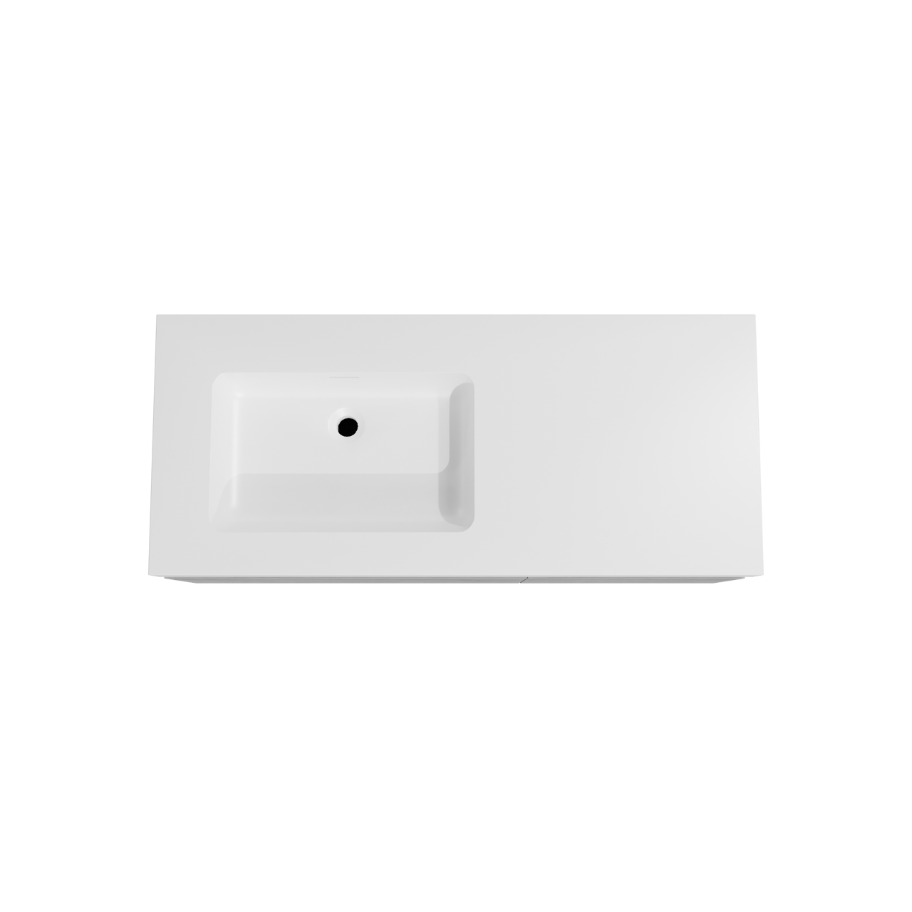 Storke Edge hängendes Möbelstück Set: 120 x 52 cm, Beton dunkelgrau, mit Mata High Waschtisch links, Solid Surface Weiß matt